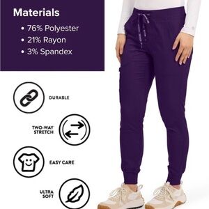 Med Couture Jogger style 5 pocket scrub Pants, size Med, new with tags